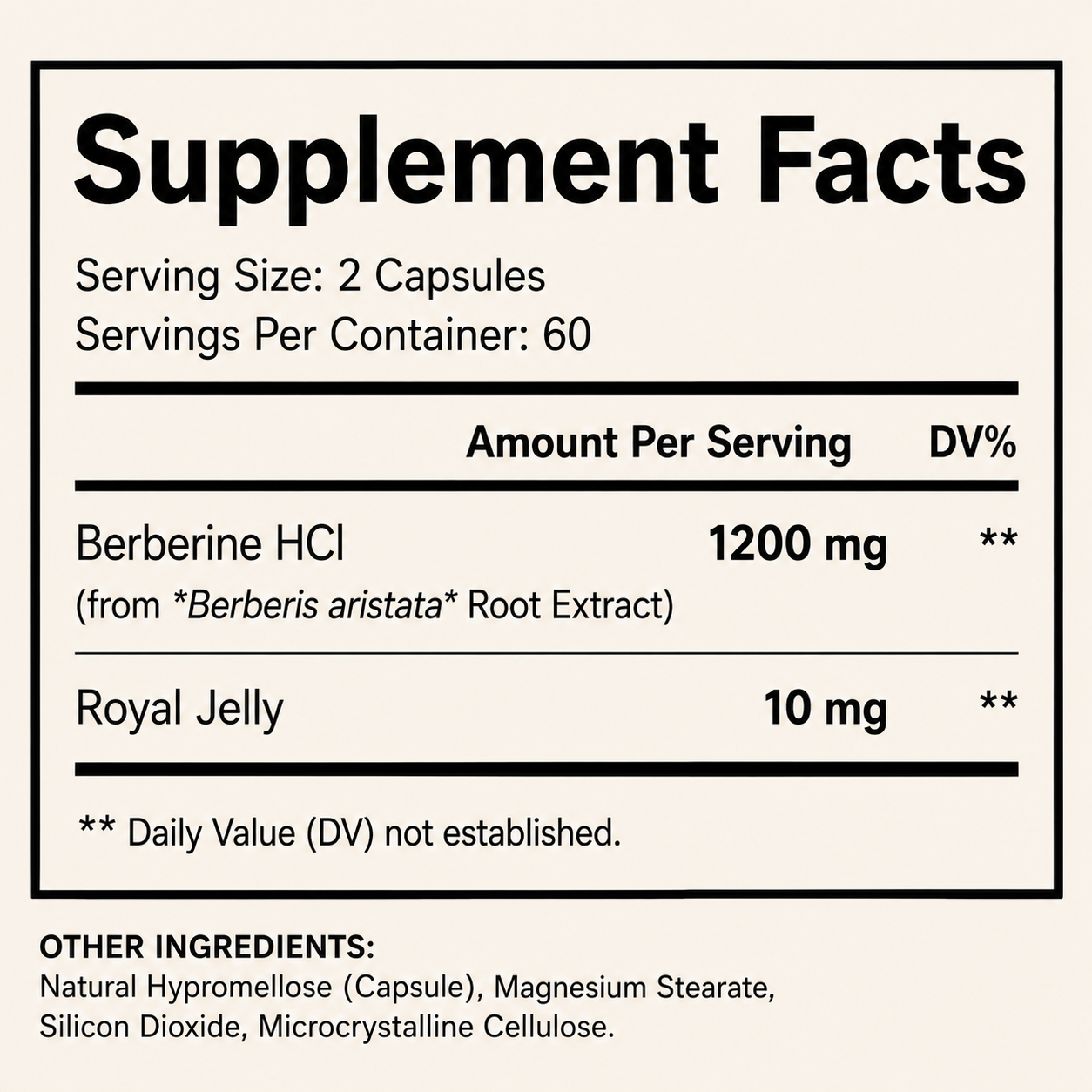 Berberine 1200mg 120 Capsules